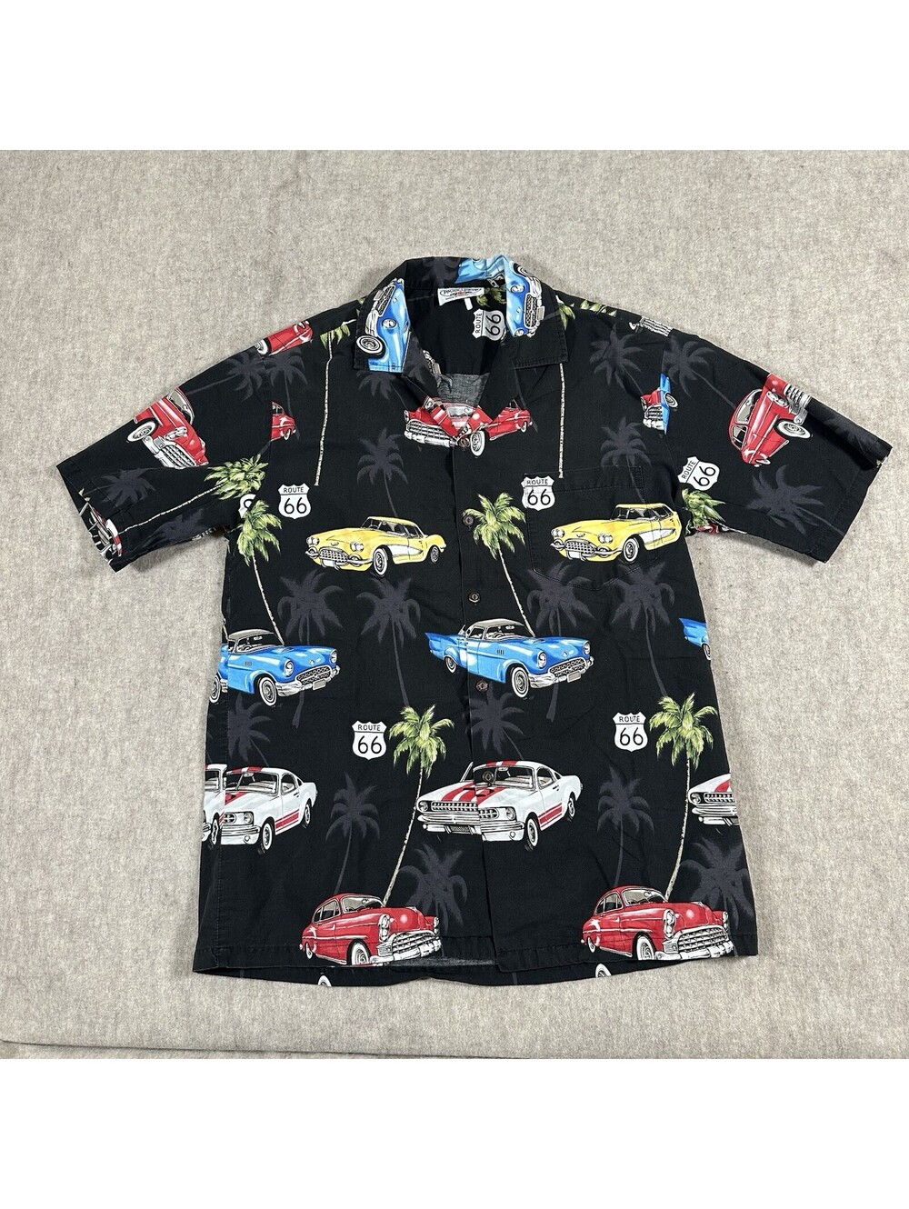 Vtg Pacific Legend Authentic Hawaiian Shirt Men's Large? Route 66 Classic Cars